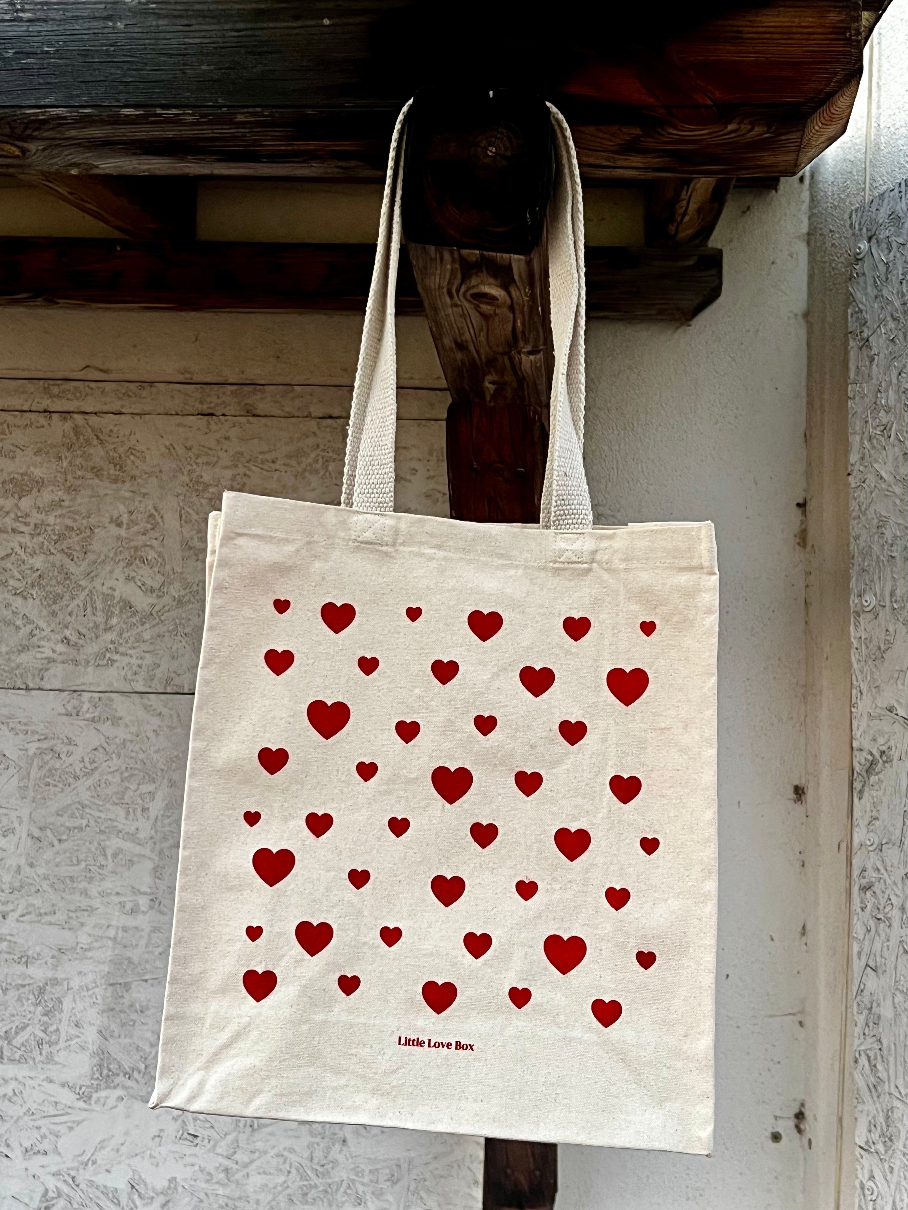 Limitált Little Love Box vászontáska - Szívecskés