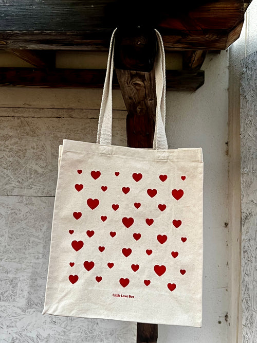 Limitált Little Love Box vászontáska - Szívecskés